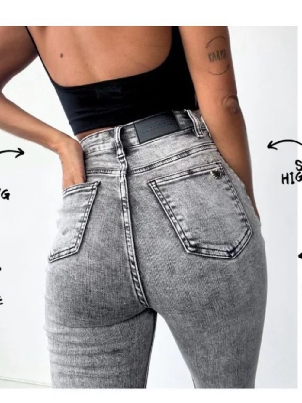 Golden High-Waisted Skinny Jean by Chipre